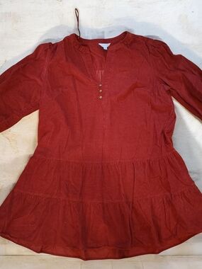 Time and Tru Corduroy A-Line Skirt in Rust Red